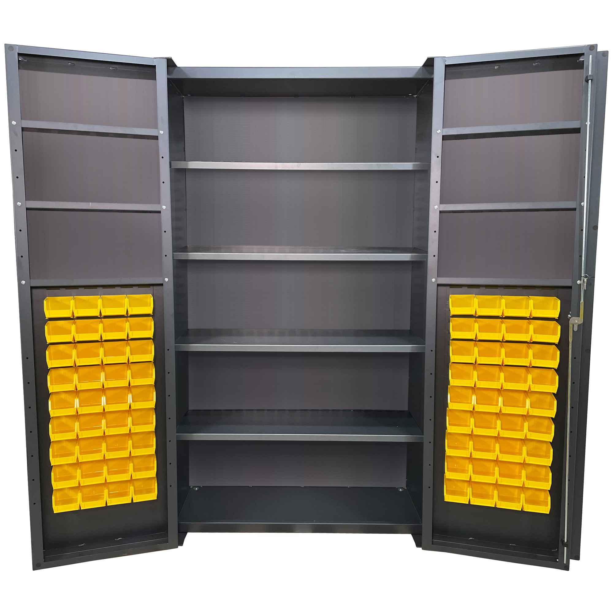 Valley Craft, Bin Shelf Cabinet, Deep Door, Height 84 in, Width 48 in, Bins Included (qty.) 72, Model# F89094